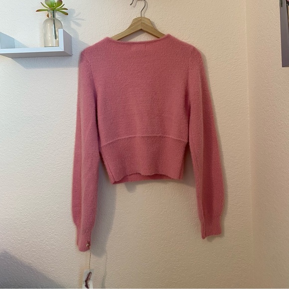 Jessica Simpson pink wrap front sweater - Picture 4 of 4